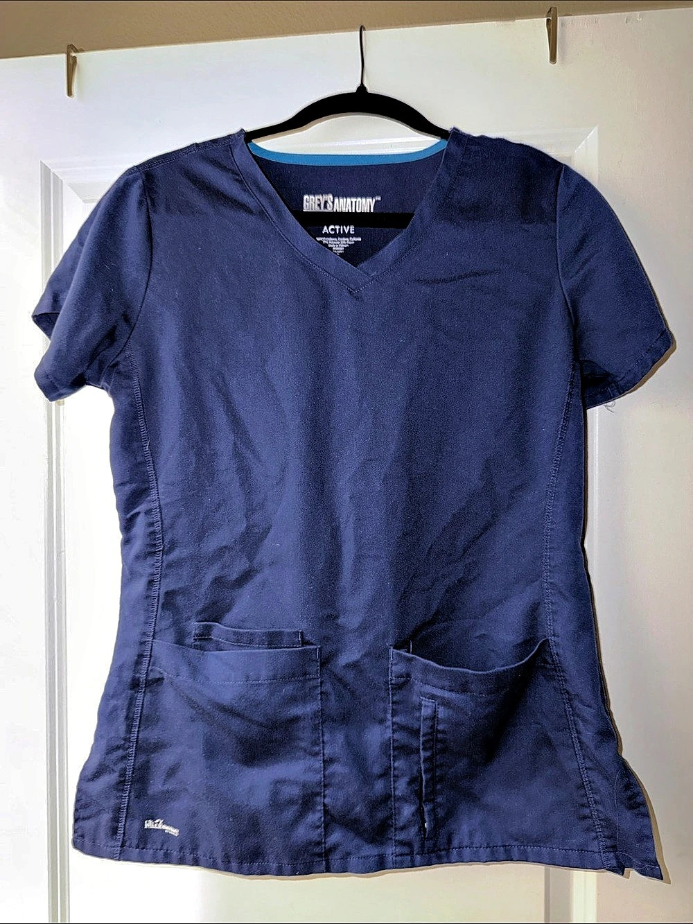 Grey's Anatomy Women's Blue Short Sleeve Scrub Top Like New
